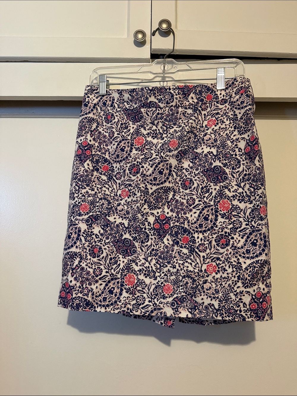 Floral Mini Skirt in Navy and Pink